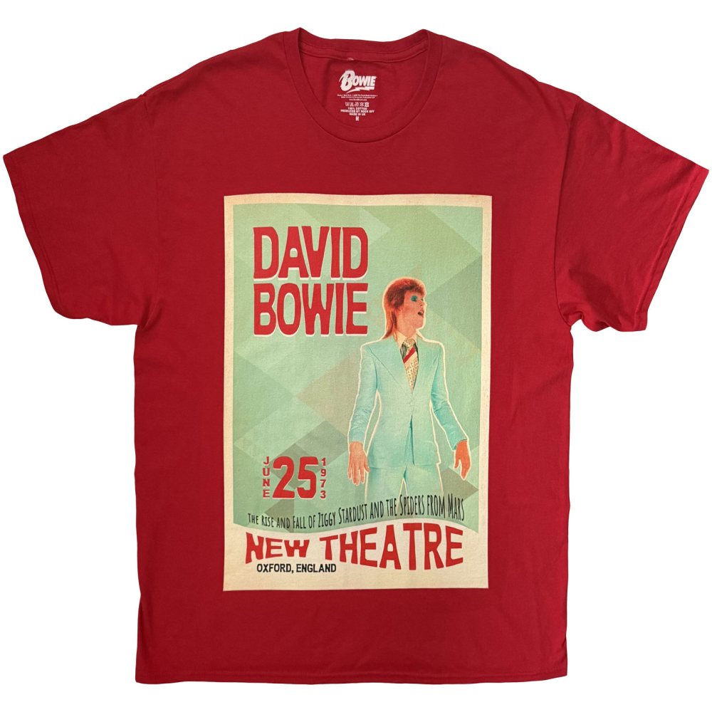 David Bowie - Oxford Mens Tshirt - Red